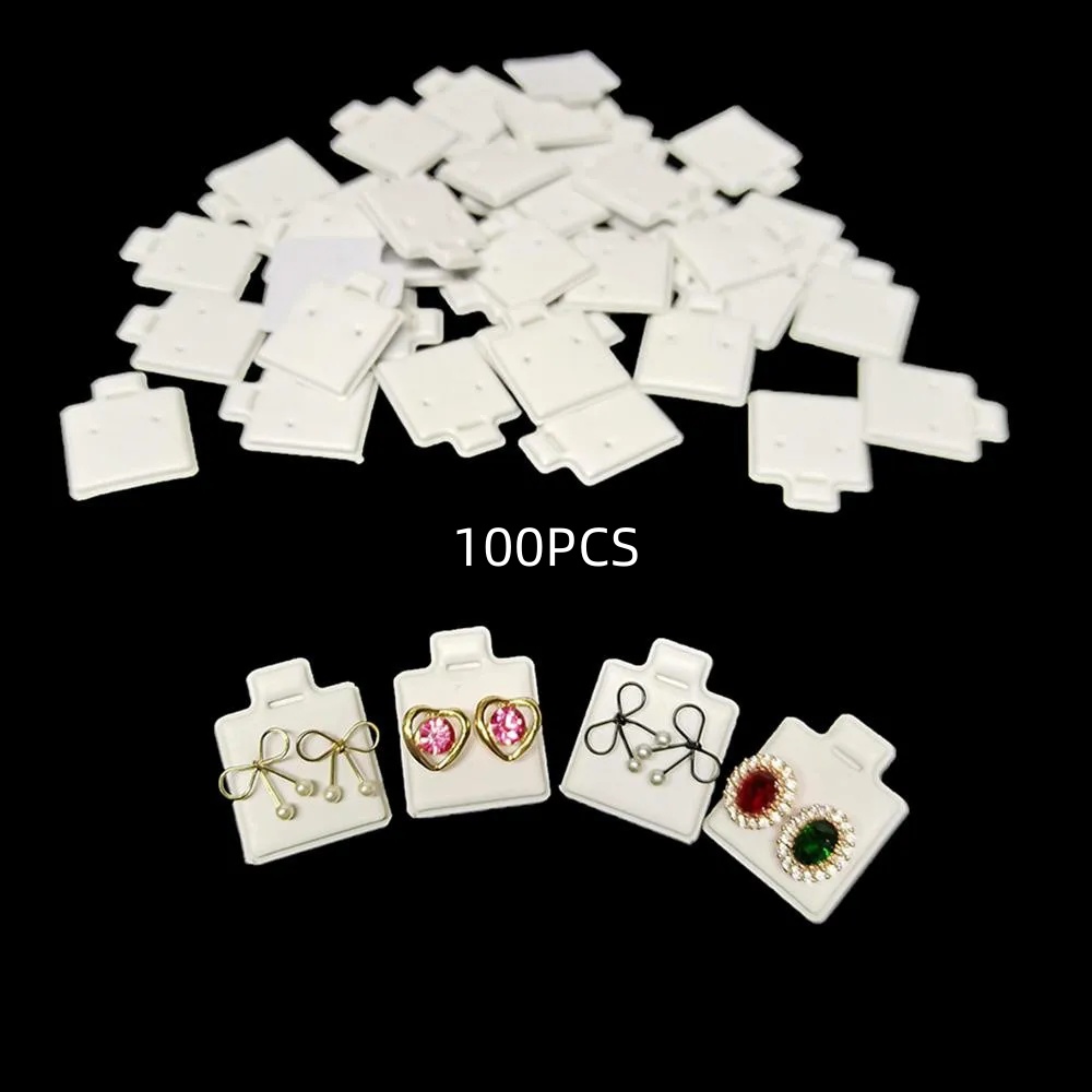 Body Jewelry Display - 100 Stück weiße Ohrring-Displaykarten, 2,5 x