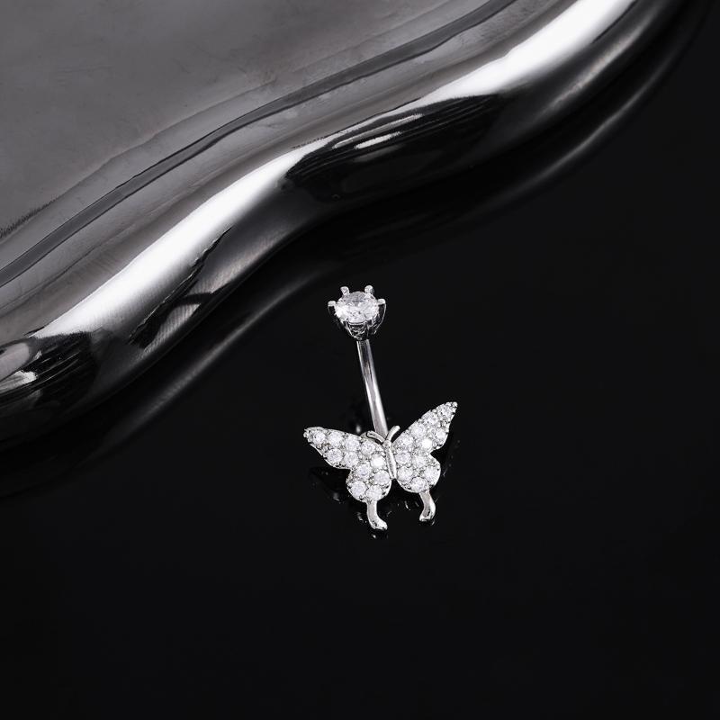 Body Piercing Quality Jewelry - Schmetterling Zirkon Bauchnabelringe Y2K Hochwertige Glänzende