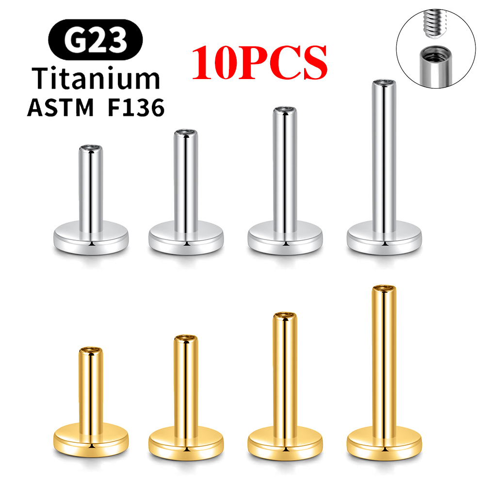 Body Jewelry Internally Threaded - 10PCS G23 Titan Piercing Innengewinde Stud