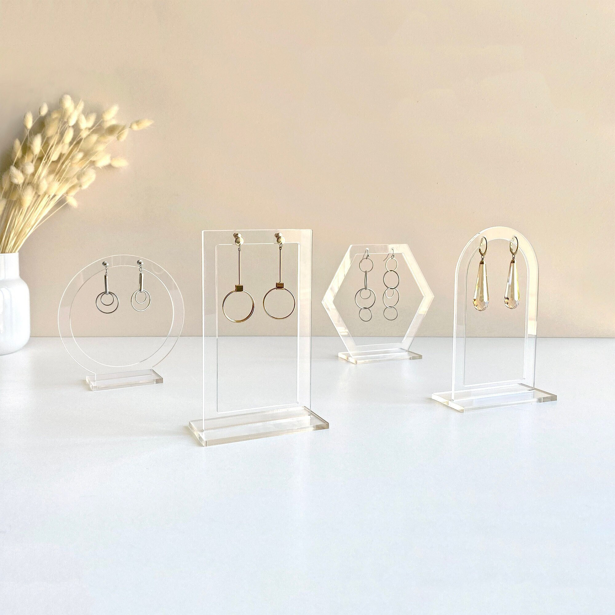 Body Jewelry Display - Ohrring-Ausstellungsständer, transparenter Acryl-Ohrringhalter, Ohrring-Organizer, minimalistischer Schmuckständer,