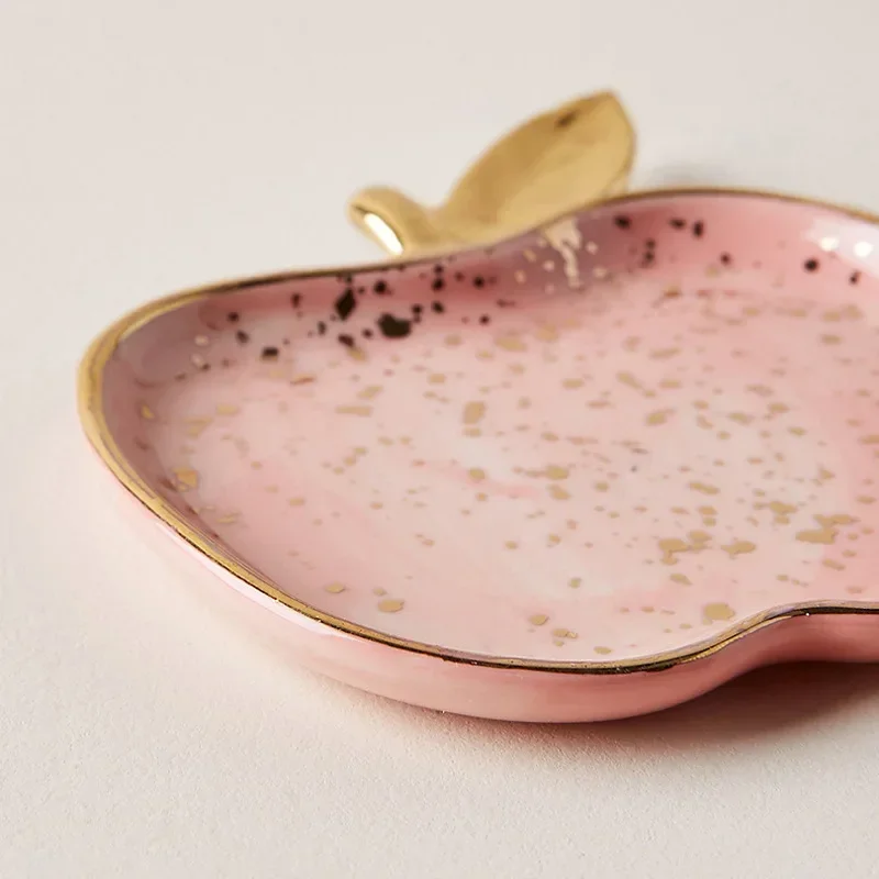 Body Jewelry Display - Nordische Keramik-Schmuckschale in Wassermelonenform, Apfel-Design, Kleine