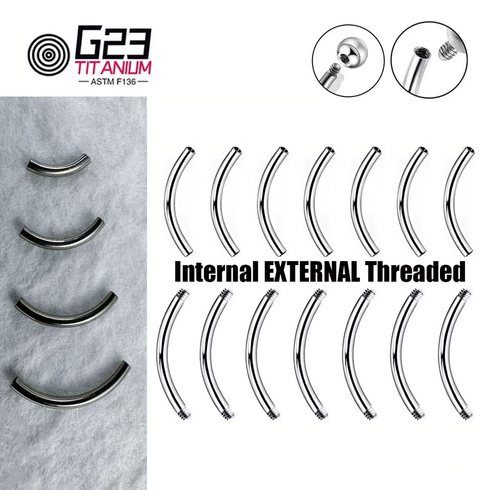 Body Jewelry Internally Threaded - Großhandel 5/10/50 stücke G23 Titan Gebogene