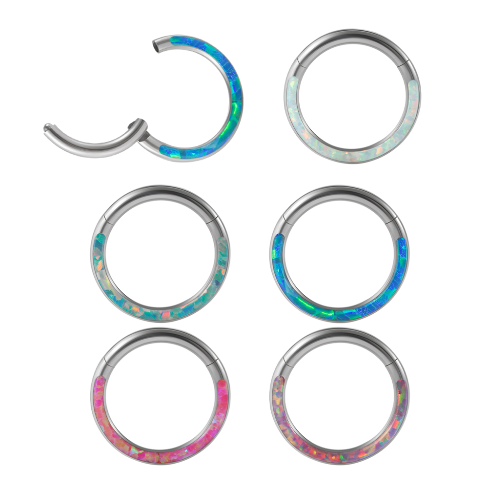 Body Piercing Quality Jewelry - 1PC Chirurgenstahl Opal Scharnier Clicker Nase