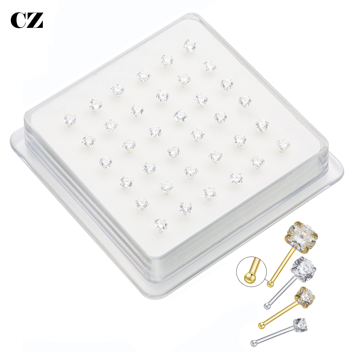 Body Jewelry Indian - 36Pcs/Pack 925 Sterling Silber Zirkon Indischen