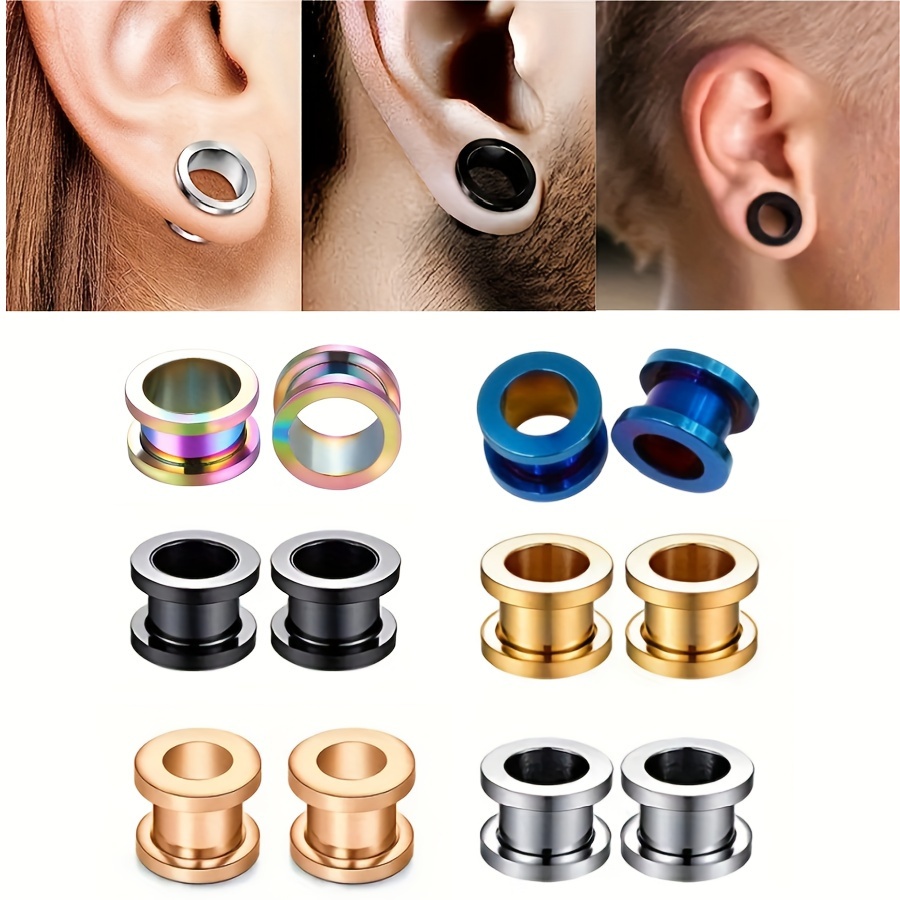 Body Jewelry Ear Plugs - Neue 2 stücke bunte eloxierte Edelstahl