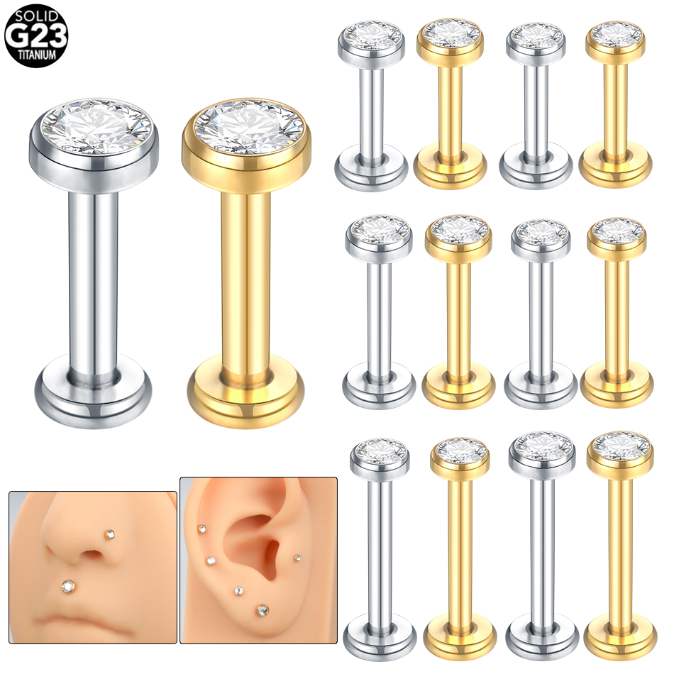 10PCS G23 Titan Labret Piercin – Body Jewelry Internally Threaded Bewertung und Preis