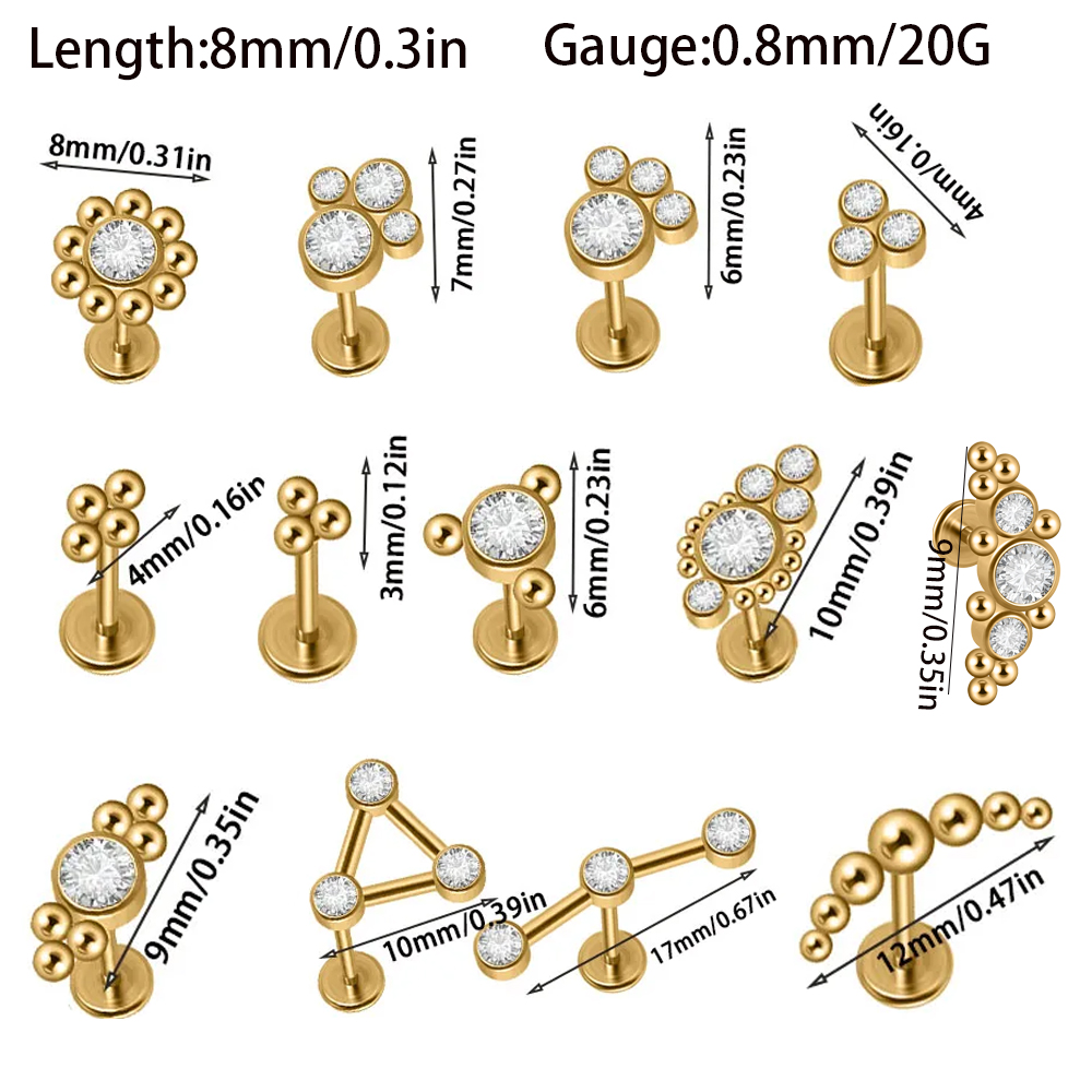 1PC Edelstahl vergoldet Cz Lab – Body Jewelry Ear Plugs Bewertung und Preis