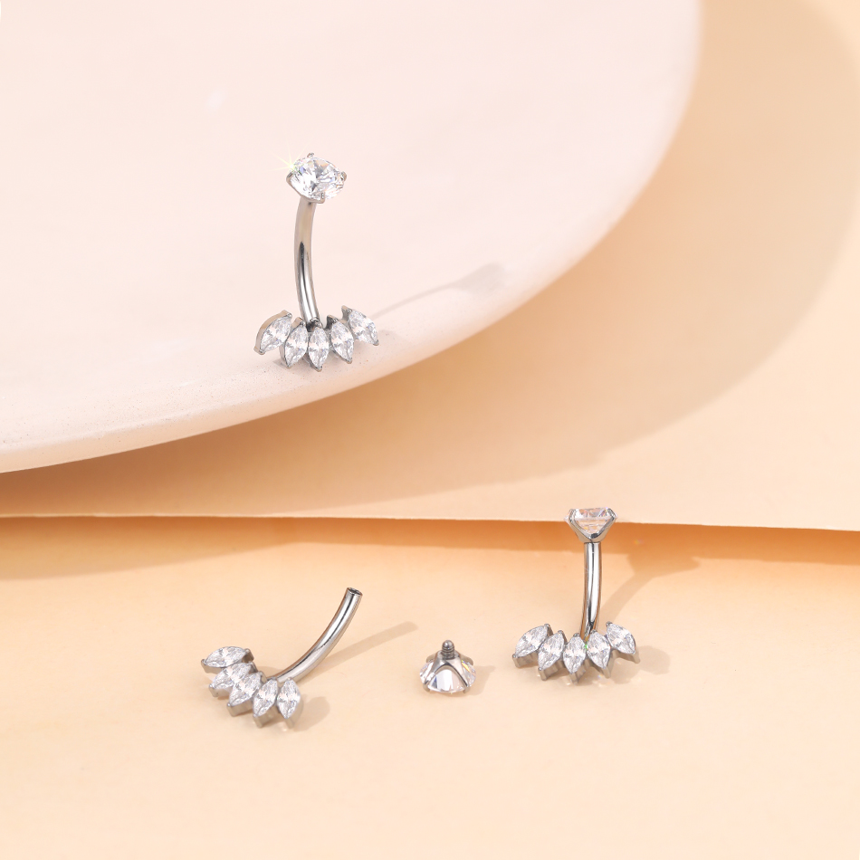 1 Stück Titan Zirkon Bauchnabe – Body Jewelry Internally Threaded Bewertung und Preis