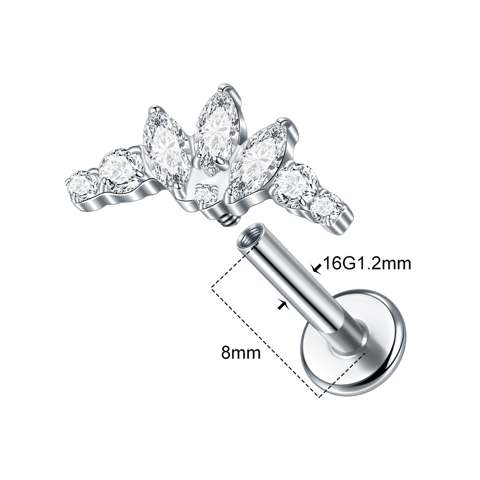 1 STÜCK Titan Zirkonia Delphin – Body Jewelry Internally Threaded Bewertung und Preis