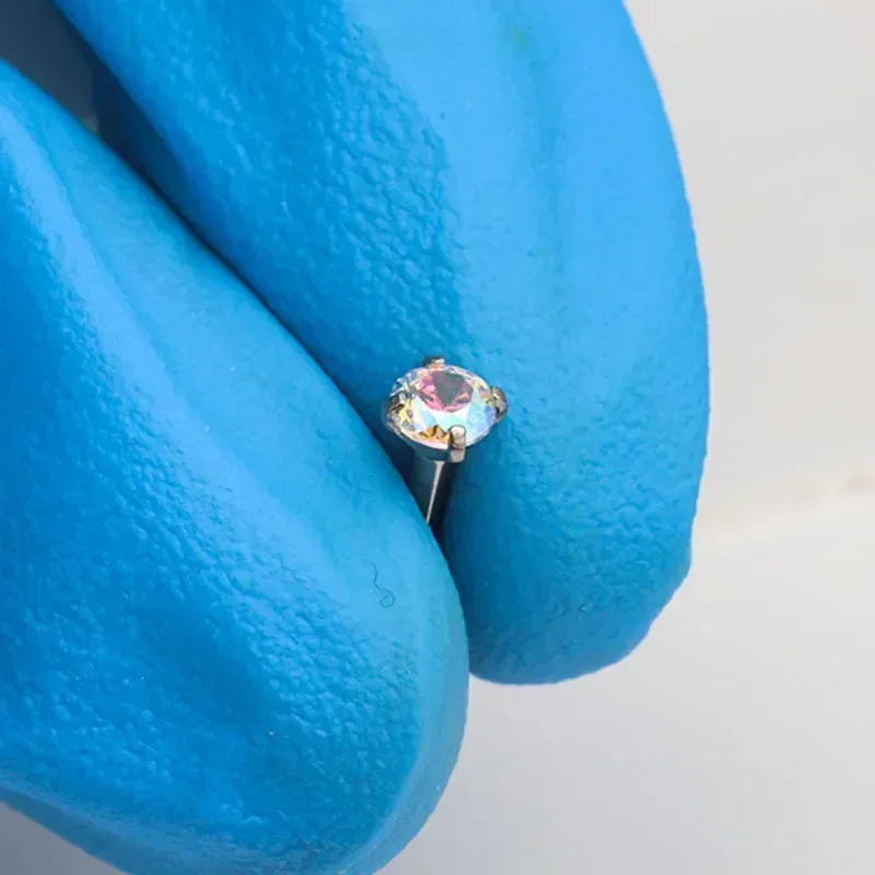 1 Stück G23 Titan Piercing CZ  – Body Jewelry Internally Threaded Bewertung und Preis