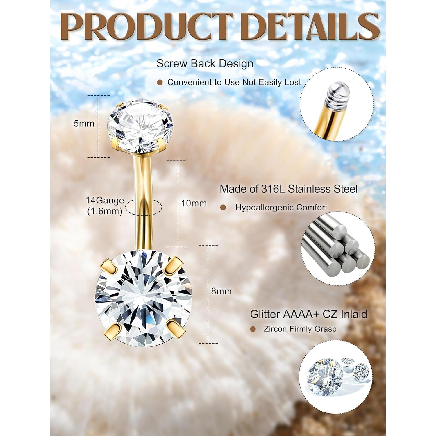 14G Standardgröße Unisex Langl – Body Piercing Quality Jewelry Bewertung und Preis