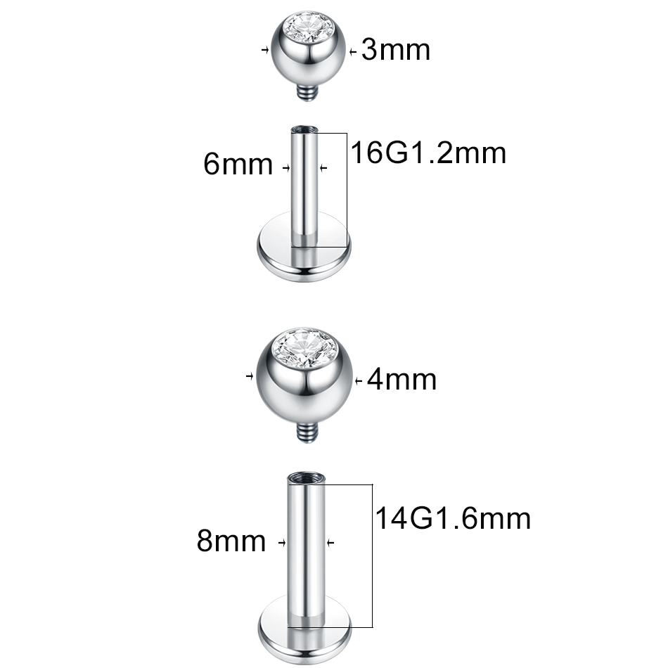 G23 Titan Labret Piercing Lipp – Body Jewelry Internally Threaded Bewertung und Preis
