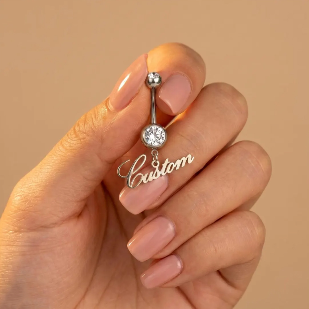 Personalisierter Zirkon-Nabelp – Body Jewelry Names Bewertung und Preis