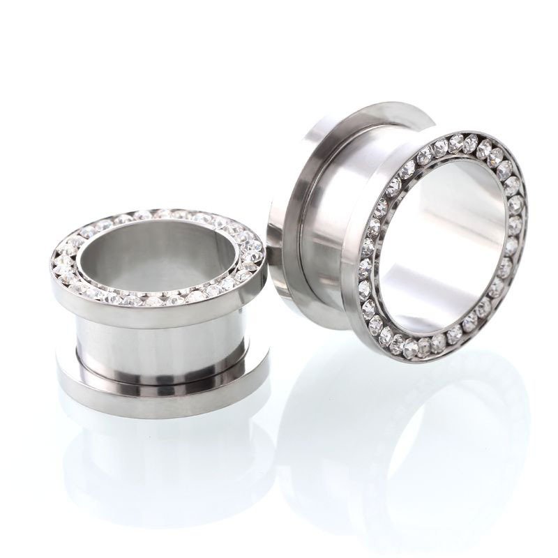 2 Stück/Set Kristall-Ohrtunnel – Body Jewelry Ear Plugs Bewertung und Preis