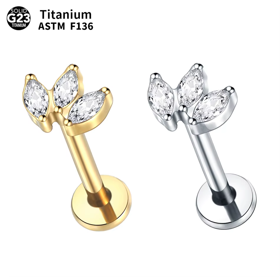 1 Stück Labret Piercing Titan  – Body Jewelry Internally Threaded Bewertung und Preis