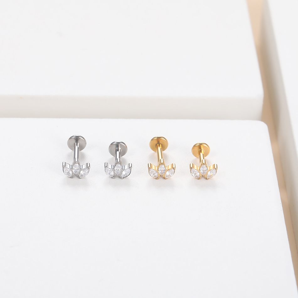 1 Stück Labret Piercing Titan  – Body Jewelry Internally Threaded Bewertung und Preis