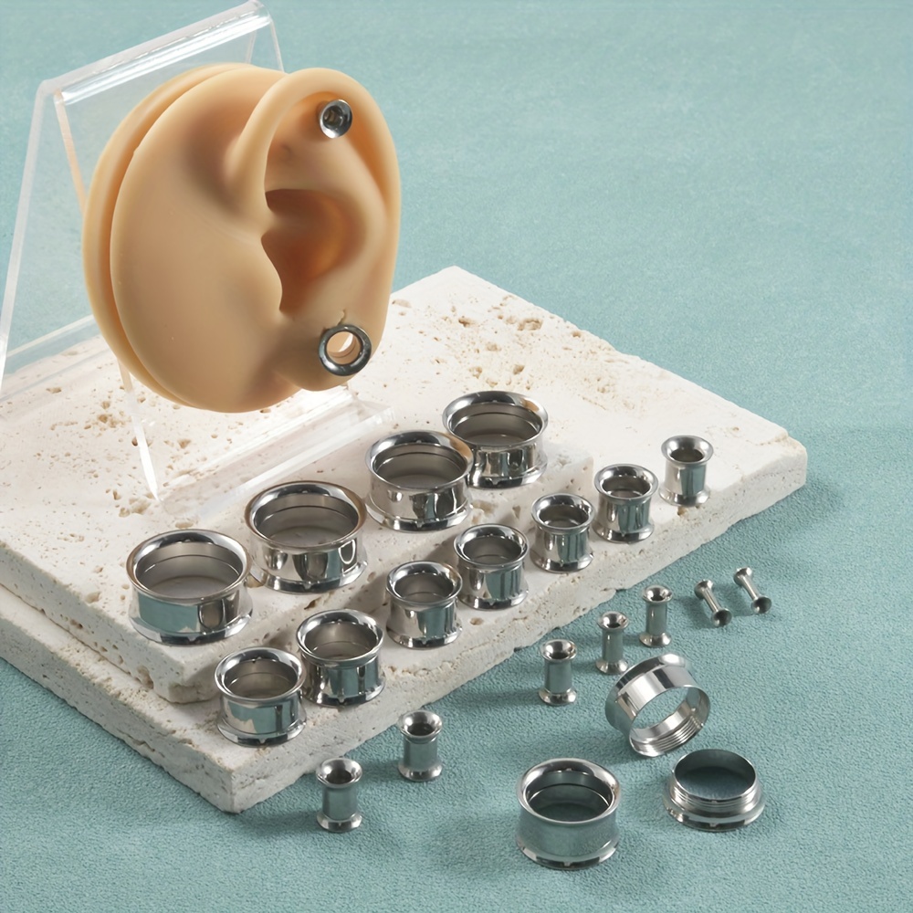 1 Paar/12 Paar Set Edelstahl-O – Body Jewelry Ear Plugs Bewertung und Preis