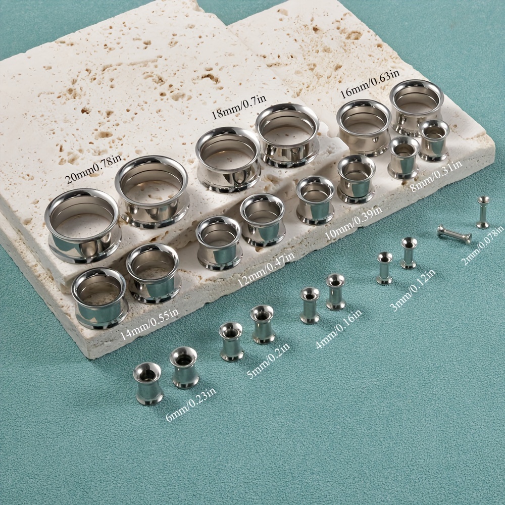 1 Paar/12 Paar Set Edelstahl-O – Body Jewelry Ear Plugs Bewertung und Preis