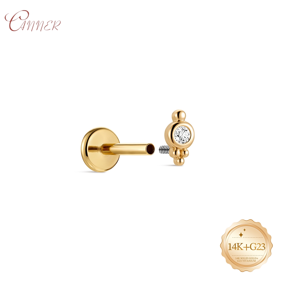 CANNER 14K Massivgold Ohrring  – Body Jewelry Internally Threaded Bewertung und Preis